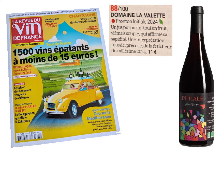 Cuvée sélectionnée dans la Revue du Vin de France
Initiale Rouge 2024
Note : 92/100